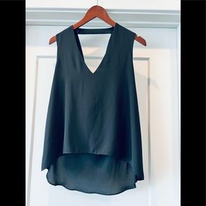 BCBG Black Tank with Cowl Back